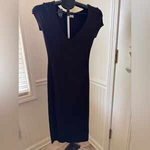 See You Monday Black Midi Dress